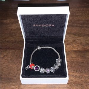 Pandora bracelet with charms.